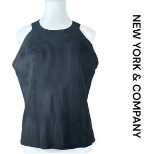 NEW YORK & COMPANY Black Sleeveless Ribbed Sweater, Size XL.